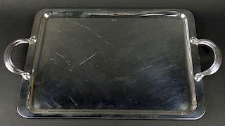 Christofle Silver Plate rectangular Tray With Handles.