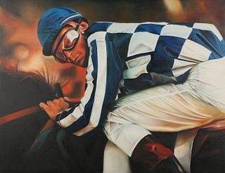 Terrence Fogarty "Jockey I" Oil on Canvas