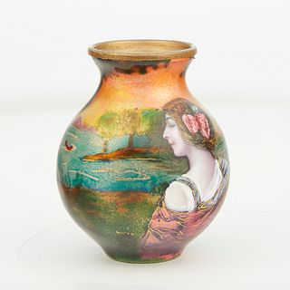 Borval Enamelware Metal Vase