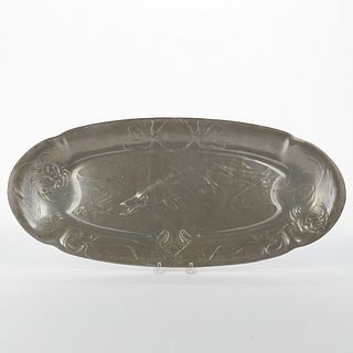 Kayserzinn Art Nouveau Pewter Fish Plate