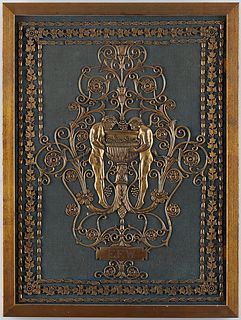 Late 19th c. Financial Portfolio Book Cover - Gilt Bronze