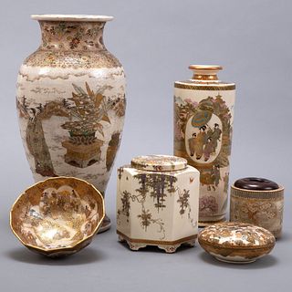 Grp: 6 Japanese Meiji Period Satsuma Pieces