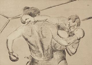 Clement Haupers "Round One" Etching