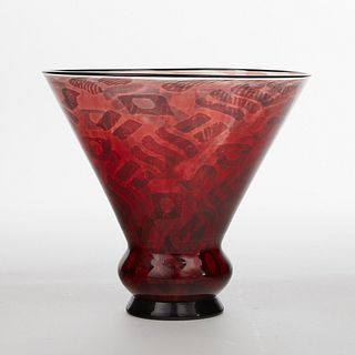 Edward Hald & Knut Bergqvist Orrefors Graal Glass Vase
