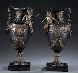 Neo-Classical Brass Urns