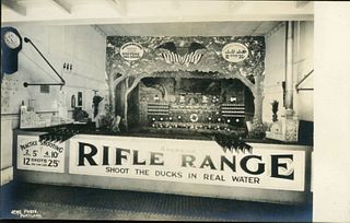 CRISP AND UNUSUAL RPPC SHOOTING GALLERY IMAGES C. 1900