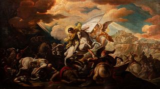 Scuola romana, secolo XVIII - The Battle of Ponte Milvio