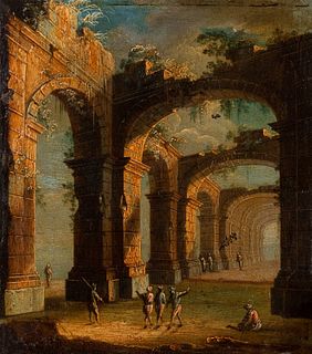 Angelo Maria Costa (Palermo 1670 circa-Napoli 1721)  - Architectural capriccio