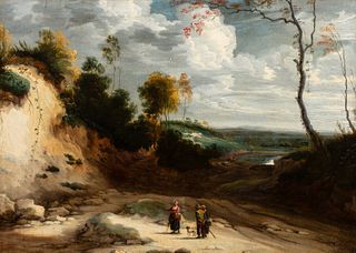Lodewyk de Vadder (Bruxelles 1605-1655)  - Landscape with wayfarers