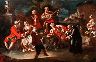 Scuola napoletana, secolo XVIII - Concert en plein air