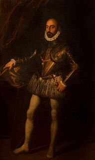 Atelier di Scipione Pulzone (Gaeta 1544 - Roma 1598) - Portrait of Marcantonio Colonna in armor, full length