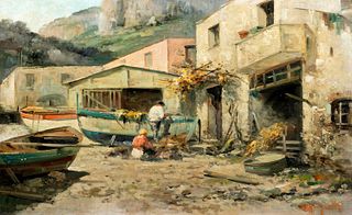 Ercole Magrotti (Milano 1890-Roma 1967)  - The boathouse
