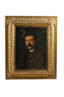 Edoardo Gelli (Savona 1852-Firenze   1933)  - Portrait of man with mustache, 1886