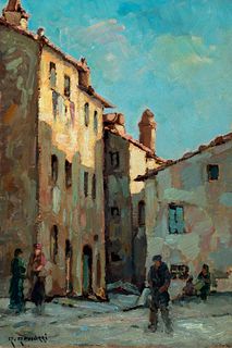 Renuccio Renucci (Livorno 1880-1947)  - "Farmhouses in Bibbona"