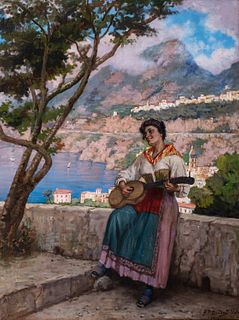 Francesco Paolo Diodati (Campobasso 1864-Napoli 1940)  - The guitar player, 1910
