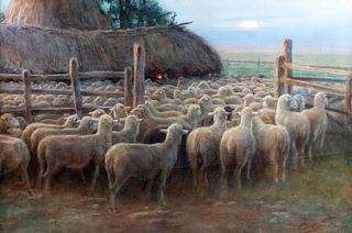 Enrico Nardi (Roma 1864-1947)  - The flock