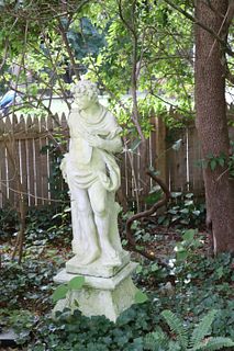 Antique Life Size Cement Statue Of A Scholar On