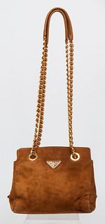 Prada Style Suede Leather Handbag