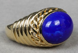 14K Yellow Gold & Lapis Lazuli Ring