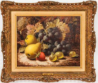 Oliver Clare "Still Life with Fruit" Oil on Canvas