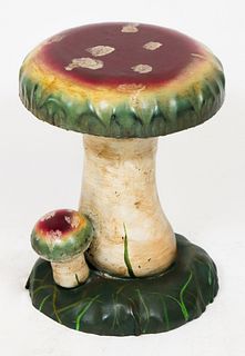 D.U. Hoffmann Painted Metal Mushroom Garden Seat