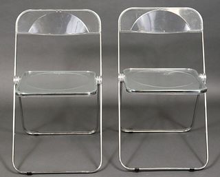 Modern Plia for Castelli Lucite Folding Chairs, Pr