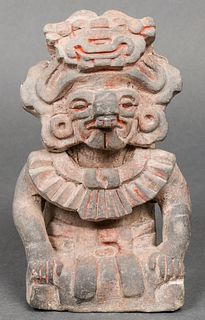 Zapotec "Cocijo" Pre-Columbian Pottery Effigy Urn