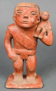 Carchi Ecuador Pre-Columbian Father & Child Figure