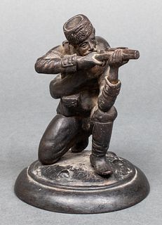 Antique Russian "Soldier" Cast Metal Sculpture