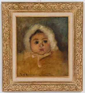 Elmer Hafdan Halvorson "Portrait of a Child" Oil