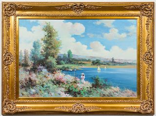 F. Lotte Signed Impressionist Manner Oil on Canvas