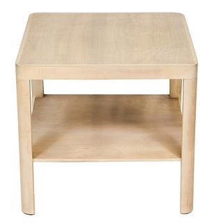 Modern Bleached Oak Two-Tier End Table