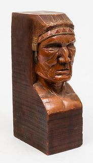 Bud Mekeel Native American Carved Wood Sculpture