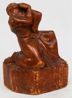 Genevieve Karr Hamlin "The Jester" Wood Sculpture