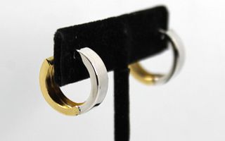 Atasay Designer 14K Yellow and White Gold Earrings