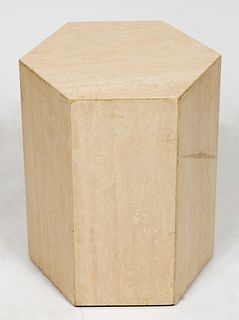 Modern Marble Hexagonal Side Table or Pedestal