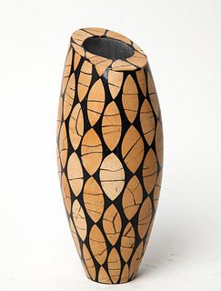 R & Y Augousti Modern Lacquered Wood Vase