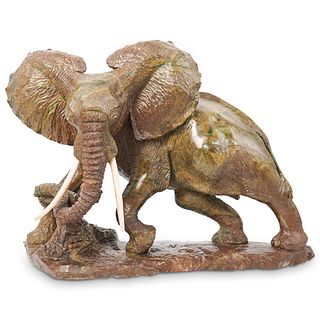 V. Ngwenya (Zimbabwe) Carved Verdite Elephant