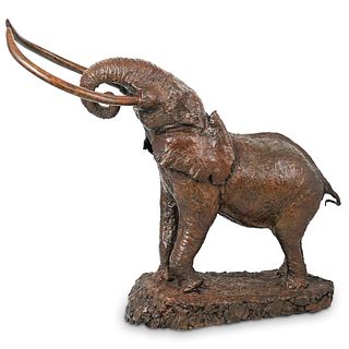 Michael Coleman (American, b 1946) Signed Bronze Elephant Statue