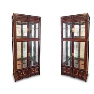 Pair Of Chinese Rosewood Display Cabinets