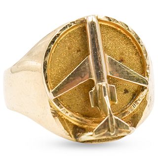 14k Gold Aviator Ring