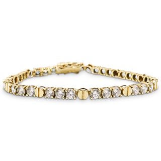 14k Gold and Diamond Tennis Bracelet