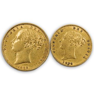 (2 Pc) British "Victoria De Grattia" Victorian Gold Coins