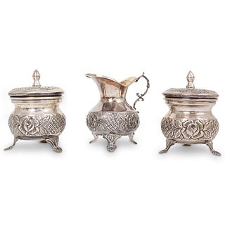 (3 Pc) Set of Sterling Silver Coffee Canisters