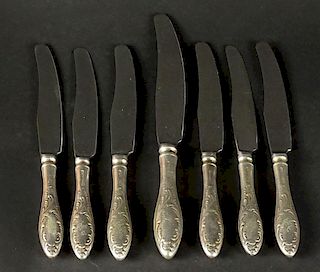 Lot of Seven (7) Antique Russian Melchior Knives.