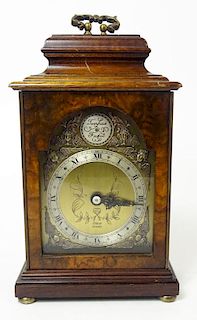 Early to Mid 20th Century English Elliott London Burl Walnut Carriage Clock.