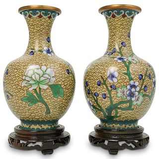 Pair Of Chinese Cloisonne Vases