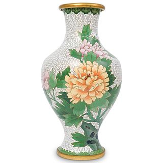 Chinese Cloisonne Floral Bird Vase