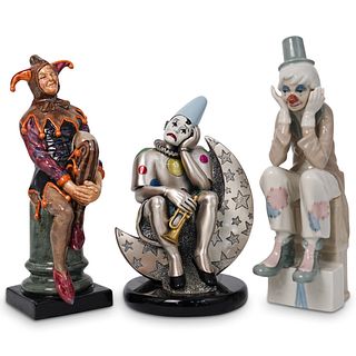 (3 Pc) Collection of Clown Statues