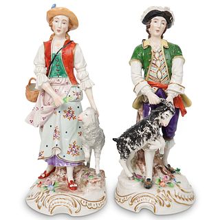 (2) Antique Sitzendorf Porcelain Figurines